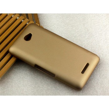 Пластиковый матовый металлик чехол для Sony Xperia E4 Бежевый