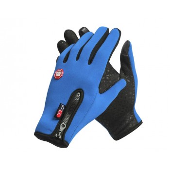 Спортивные нескользящие ветрозащитные водоотталкивающие сенсорные (двухпальцевые) перчатки размер XL 