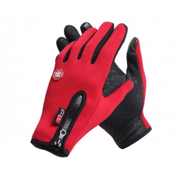 Спортивные нескользящие ветрозащитные водоотталкивающие сенсорные (двухпальцевые) перчатки размер XL 