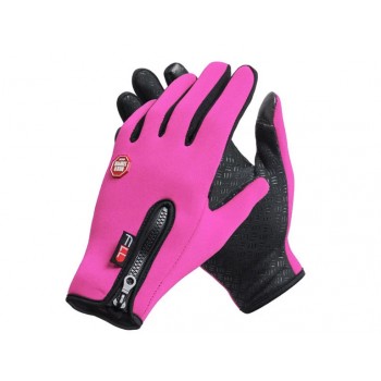 Спортивные нескользящие ветрозащитные водоотталкивающие сенсорные (двухпальцевые) перчатки размер L