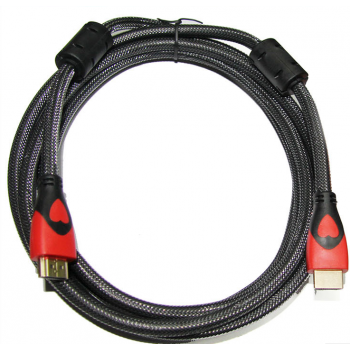 Интерфейсный кабель HDMI v1.4 3 м с фильтрами и дополнительной тканевой экзооплеткой