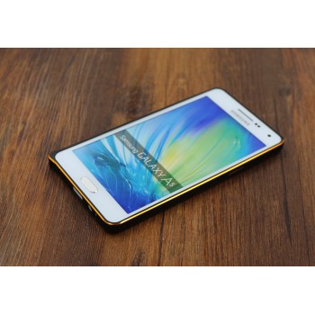 Металлический бампер для Samsung Galaxy A7 Бежевый