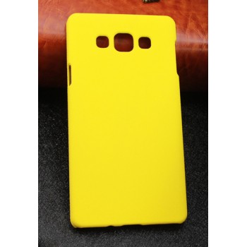 Пластиковый матовый непрозрачный чехол для Samsung Galaxy A7 Желтый