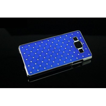 Пластиковый чехол со стразами для Samsung Galaxy A7 Синий