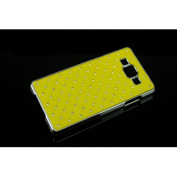 Пластиковый чехол со стразами для Samsung Galaxy A7 Желтый