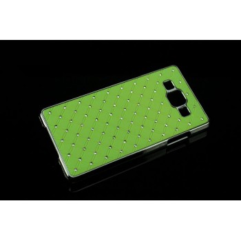 Пластиковый чехол со стразами для Samsung Galaxy A7 Зеленый