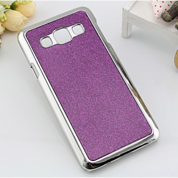 Пластиковый матовый чехол с металлическим напылением и светоотражающим слоем для Samsung Galaxy A3 Фиолетовый