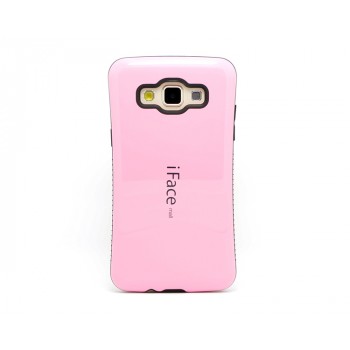 Силиконовый эргономичный чехол с нескользящими гранями для Samsung Galaxy A3 Розовый