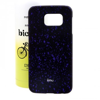 Пластиковый матовый дизайнерский чехол с голографическим принтом Звезды для Samsung Galaxy S6 Фиолетовый