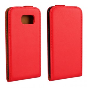 Чехол вертикальная книжка на пластиковой основе для Samsung Galaxy S6 Красный