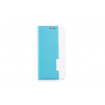 Текстурный дизайнерский чехол флип поставка на силиконовой основе для Samsung Galaxy S6 Голубой