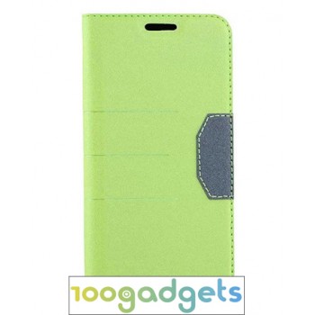 Дизайнерский чехол флип подставка на силиконовой основе для Samsung Galaxy S6 Зеленый