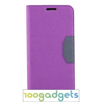 Дизайнерский чехол флип подставка на силиконовой основе для Samsung Galaxy S6 Фиолетовый
