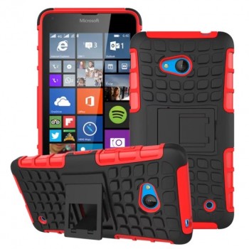 Силиконовый чехол экстрим защита с функцией подставки для Microsoft Lumia 640 Красный