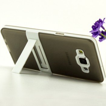 Двухкомпонентный силиконовый чехол с пластиковым каркасом-подставкой для Samsung Galaxy A5 Серый