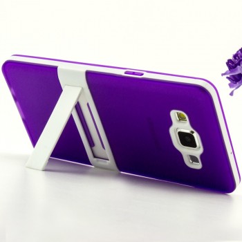 Двухкомпонентный силиконовый чехол с пластиковым каркасом-подставкой для Samsung Galaxy A5 Фиолетовый