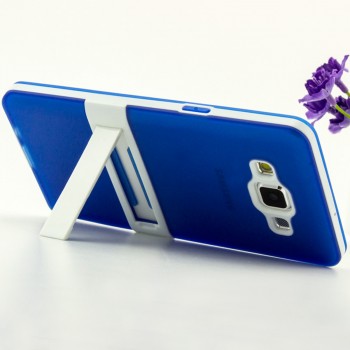 Двухкомпонентный силиконовый чехол с пластиковым каркасом-подставкой для Samsung Galaxy A5 Синий