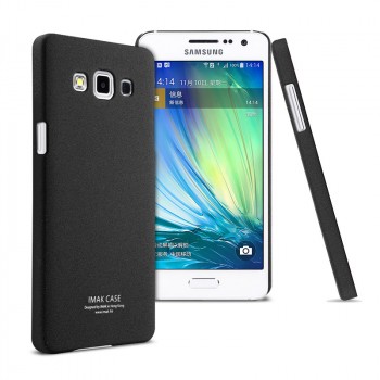 Пластиковый матовый чехол с повышенной шероховатостью для Samsung Galaxy A5 Черный