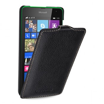 Кожаный чехол вертикальная книжка (нат. кожа) для Microsoft Lumia 535