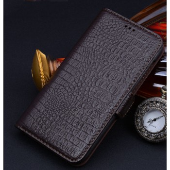 Кожаный чехол портмоне (нат. кожа крокодила) для Huawei Honor 4X Коричневый