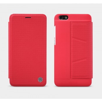 Текстурный чехол флип подставка с внутренним карманом на пластиковой основе для Huawei Honor 4X Красный