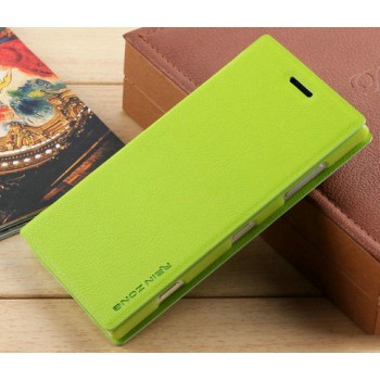 Текстурный чехол флип портмоне подставка на присоске для Nokia Lumia 730/735 Зеленый