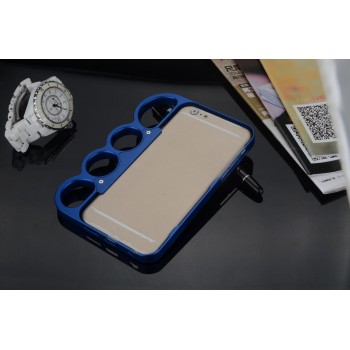 Эксклюзивный цельнометаллический винтовой бампер дизайн Кастет для Iphone 6 Синий