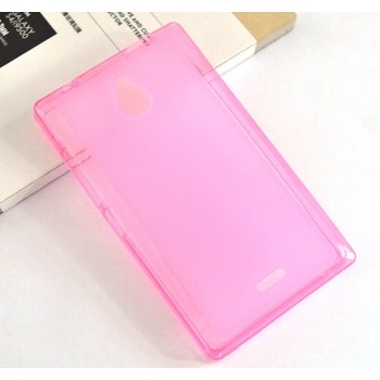 Силиконовый матовый полупрозрачный чехол для Nokia X2 Розовый