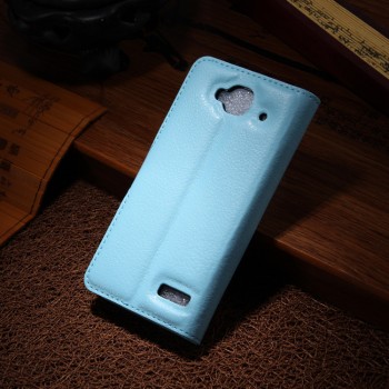 Чехол портмоне подставка с защелкой для Alcatel One Touch Idol Mini Голубой