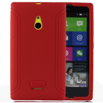 Силиконовый матовый чехол с нескользящими гранями для Nokia XL Красный