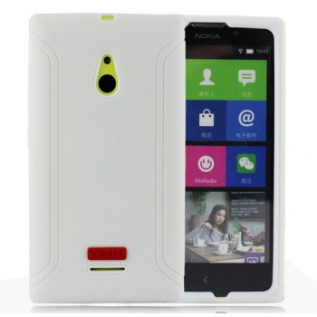 Силиконовый матовый чехол с нескользящими гранями для Nokia XL Белый