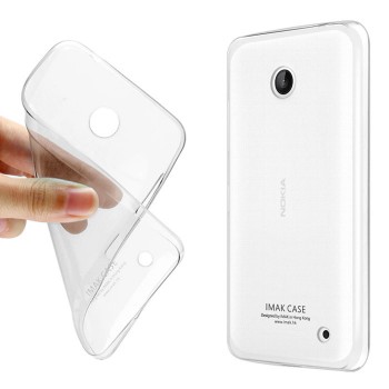 Ультратонкий 0.6 мм силиконовый полупрозрачный чехол с точечной структурой для Nokia Lumia 630 Белый