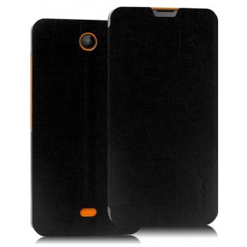 Текстурный чехол флип подставка на присоске для Microsoft Lumia 430 Dual SIM Черный