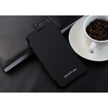 Полиуретановый встраиваемый чехол флип для Samsung Galaxy Core 2 Черный