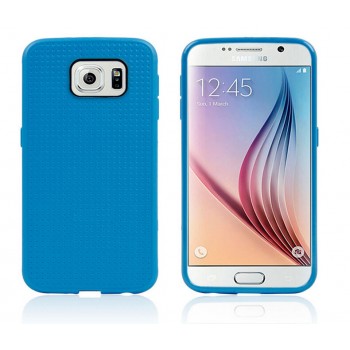 Силиконовый матовый чехол с фирменной точечной структурой для Samsung Galaxy S6 Edge Голубой
