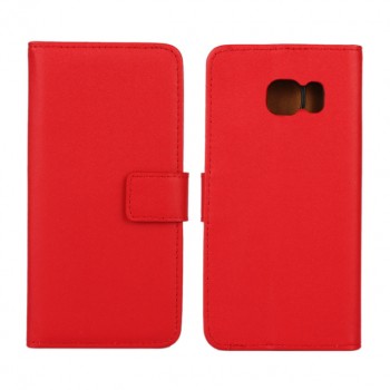 Чехол портмоне подставка с магнитной защелкой для Samsung Galaxy S6 Edge Красный