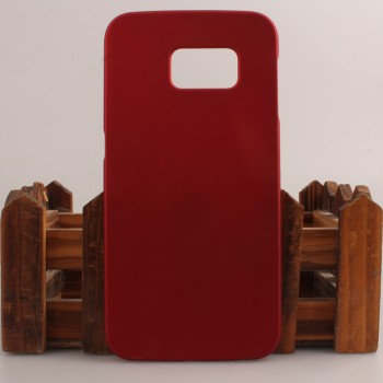 Пластиковый матовый непрозрачный чехол для Samsung Galaxy S6 Edge Красный