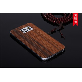 Ультратонкая 0.7 мм деревянная клеевая накладка из пород ореха и бамбука для Samsung Galaxy S6 Коричневый