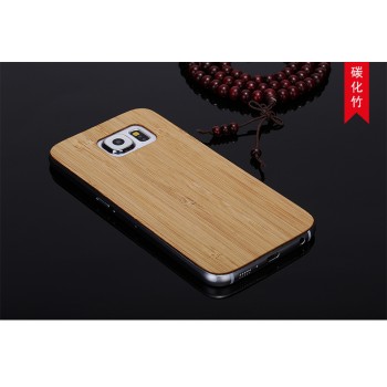 Ультратонкая 0.7 мм деревянная клеевая накладка из пород ореха и бамбука для Samsung Galaxy S6 Бежевый