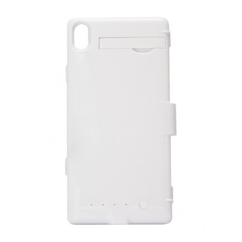 Пластиковый чехол накладка/экстра аккумулятор (2500 мАч) с индикаторами заряда и встроенной ножкой-подставкой для Sony Xperia Z3 Белый