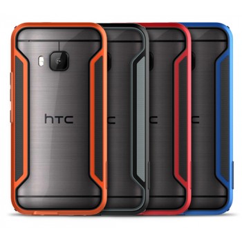 Гибридный нескользящий ультратонкий бампер силикон-пластик для HTC One M9