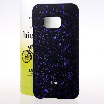 Пластиковый матовый дизайнерский чехол с голографическим принтом Звезды для HTC One M9 Фиолетовый