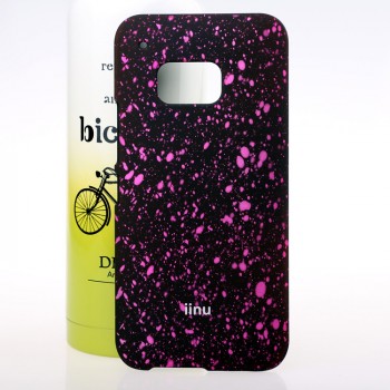 Пластиковый матовый дизайнерский чехол с голографическим принтом Звезды для HTC One M9 Пурпурный