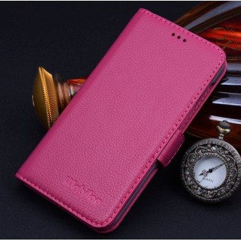 Кожаный чехол портмоне (нат. кожа) для HTC One M9 Пурпурный