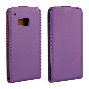 Чехол вертикальная книжка на пластиковой основе с магнитной защелкой для HTC One M9 Фиолетовый