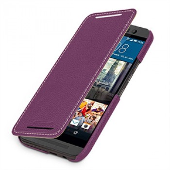 Кожаный чехол горизонтальная книжка (нат. кожа) для HTC One M9 Фиолетовый