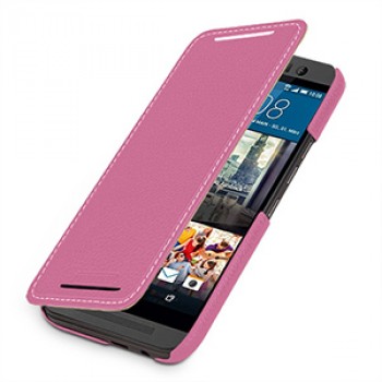 Кожаный чехол горизонтальная книжка (нат. кожа) для HTC One M9 Пурпурный