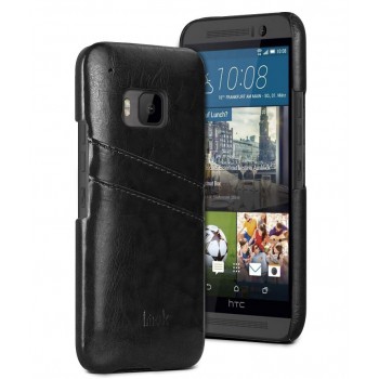 Дизайнерский кожаный чехол накладка с отделениями для карт для HTC One M9 Черный
