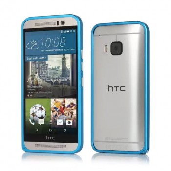 Металлический бампер для HTC One M9 Голубой