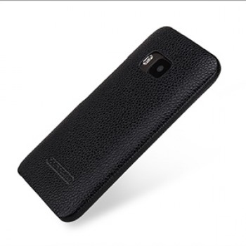 Кожаный чехол накладка (нат. кожа) серия Back Cover для HTC One M9 Черный